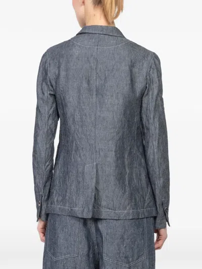 Forme D'expression Buttoned Chest-pocket Jacket In Gray