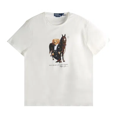 Pre-owned Polo Ralph Lauren Short-sleeve Jersey Knit Graphic Bear T-shirt 'deckwash White' | Men's Size S