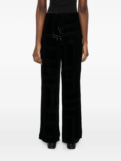 Totême Toteme Monogram Pajama Trousers In Black