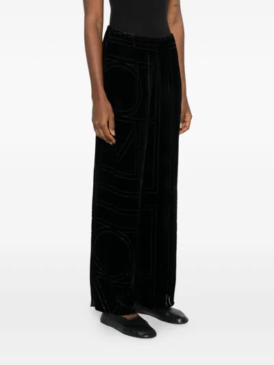 Totême Toteme Monogram Pajama Trousers In Black
