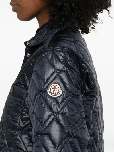 Moncler Quilted Pocket Overshirt In Blue