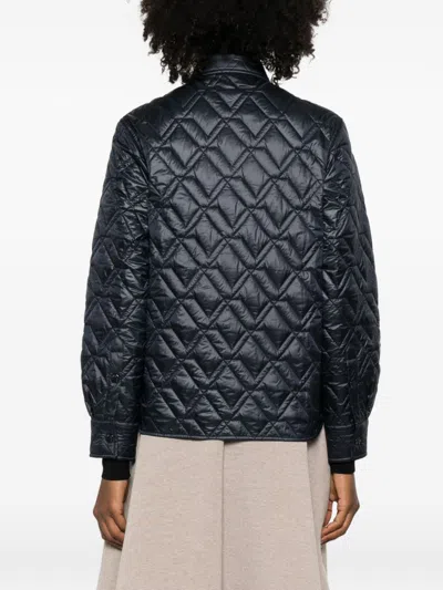 Moncler Quilted Pocket Overshirt In Blue