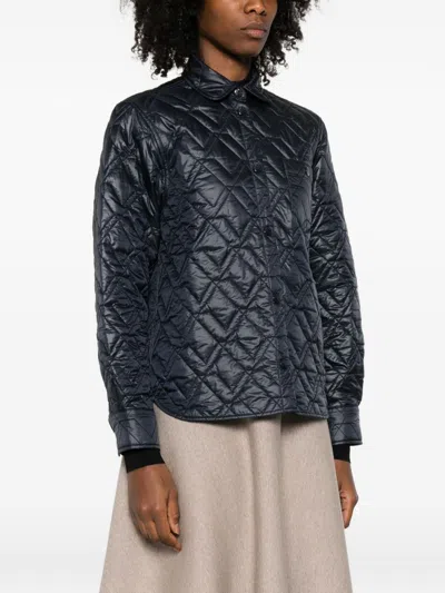 Moncler Quilted Pocket Overshirt In Blue