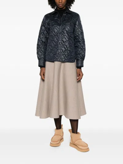 Moncler Quilted Pocket Overshirt In Blue