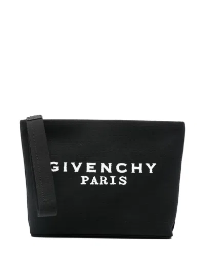 Givenchy Logo Cotton Pouch In Black