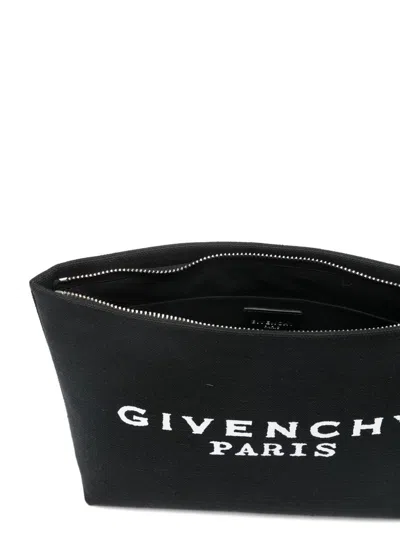 Givenchy Logo Cotton Pouch In Black