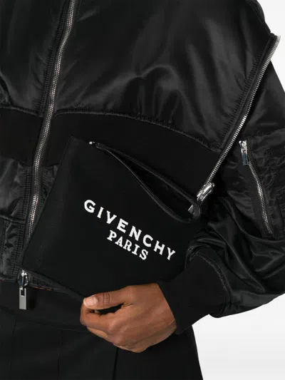 Givenchy Logo Cotton Pouch In Black