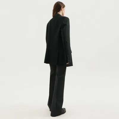 1989 Studio Dark Green Double-breasted Blazer In Black