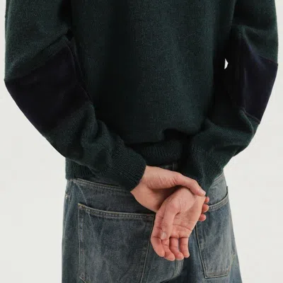 1989 Studio Green And Yellow Turtleneck Sweater In Green