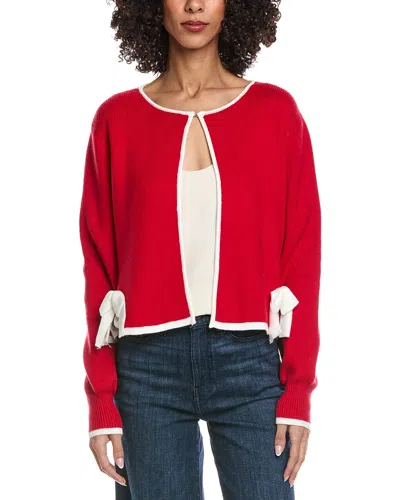 Fate Contrast Open Cardigan In Red