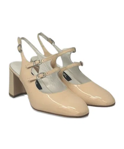 Carel Paris Double Buckle High-heeled Mules In Neutral