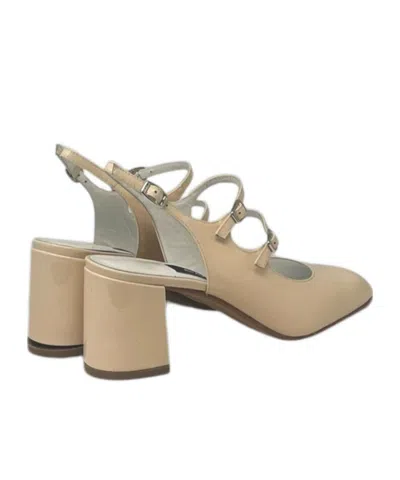 Carel Paris Double Buckle High-heeled Mules In Neutral