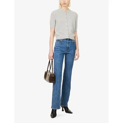 Khaite Danielle High Waist Straight Leg Jeans In Multi