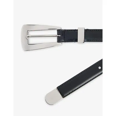 Khaite Womens Black Lucca Buckle Leather Belt In Black