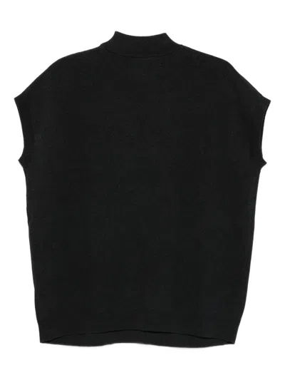 Alysi Grey Silk & Nylon Top In Multi