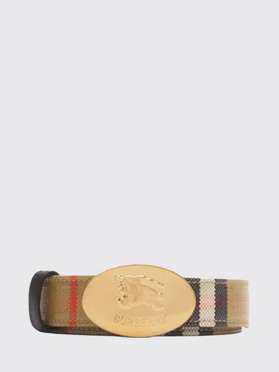 Burberry Leather Ekd Stamp Reversible Belt In Brown