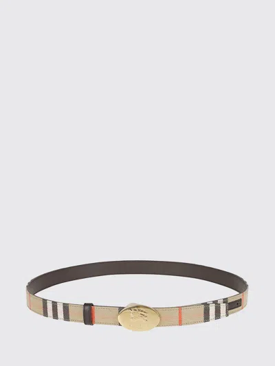 Burberry Leather Ekd Stamp Reversible Belt In Brown