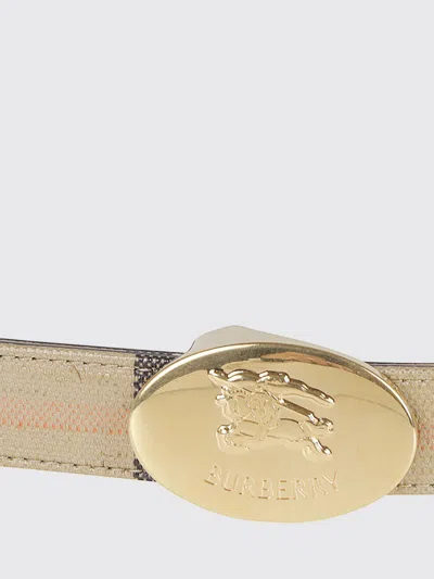 Burberry Leather Ekd Stamp Reversible Belt In Brown