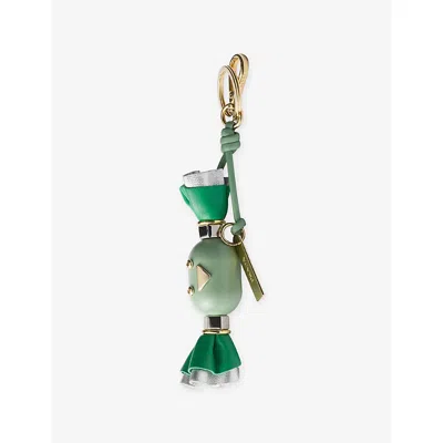 Prada Womens Green Candy Plexiglass And Leather Key Ring Charm In Green