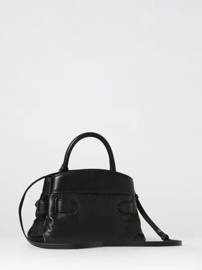 Marc Jacobs The Satchel Dakota Small Black Handbag With Logo Embossed On The Back And Belt Closure In Leather Wo In Black