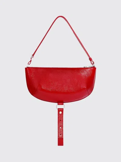 Courrèges Eclipse Moon Shoulder Bag Adjustable Strap In Red