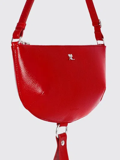 Courrèges Eclipse Moon Shoulder Bag Adjustable Strap In Red