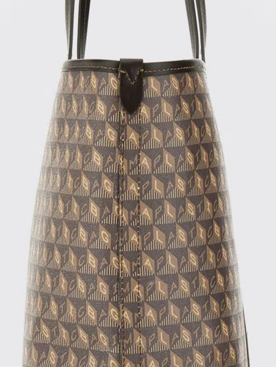 Anya Hindmarch I Am A Plastic Bag Leather-trimmed Coated-canvas Tote In Brown