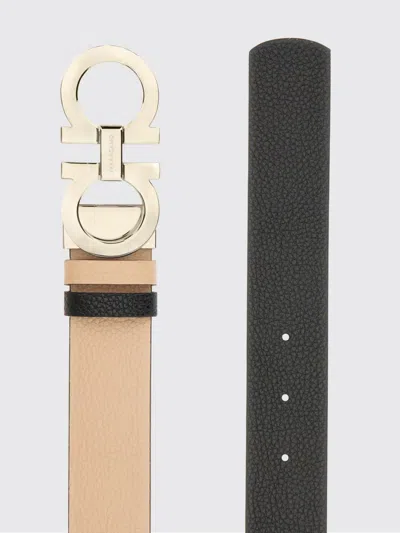 Ferragamo Gancini Reversible Belt In Neutral