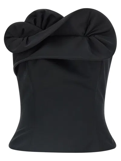 Magda Butrym Structured Strapless Corset Top Numbered One In Black