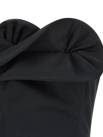 Magda Butrym Structured Strapless Corset Top Numbered One In Black