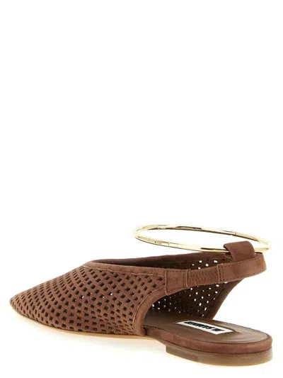 Jil Sander Sling Back Ballet Flats In Brown