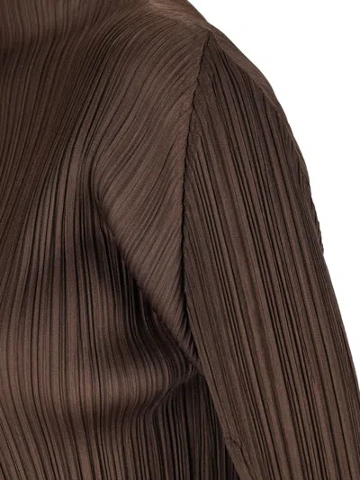 Issey Miyake Pleats Please  Top In Brown