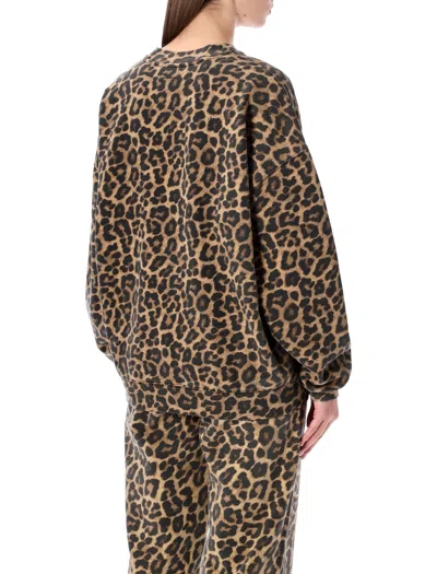 Anine Bing Sydney Leopard-intarsia Brushed Wool-blend Jumper In Animal Print