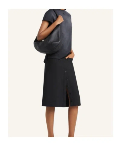 Courrèges Logo-buckle Top Handle Shoulder Bag In Black
