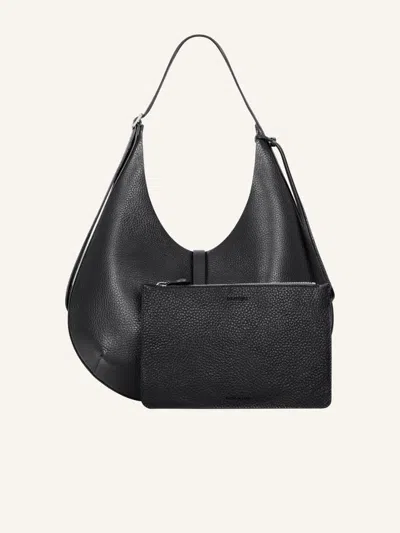 Courrèges Logo-buckle Top Handle Shoulder Bag In Black
