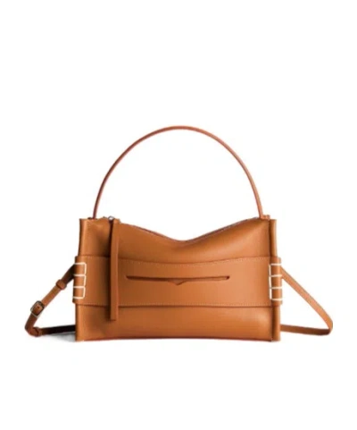 Jw Anderson Loafer Leather Shoulder Bag With Detachable Strap In Brown