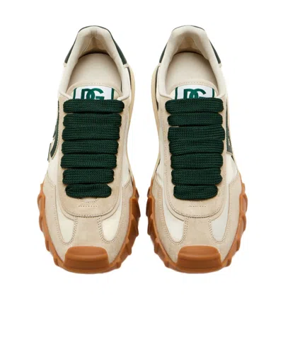 Dolce & Gabbana Dg Athletic Black Low Top Sneakers With Logo Patch On The Tongue And Maxi Logo On The Side In Suede 