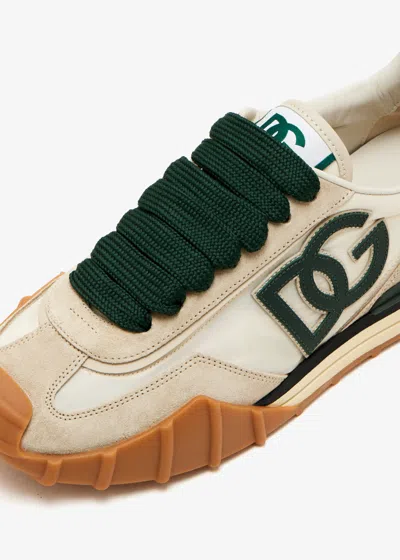 Dolce & Gabbana Dg Athletic Black Low Top Sneakers With Logo Patch On The Tongue And Maxi Logo On The Side In Suede 