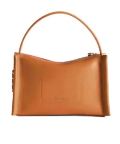 Jw Anderson Loafer Leather Shoulder Bag With Detachable Strap In Brown