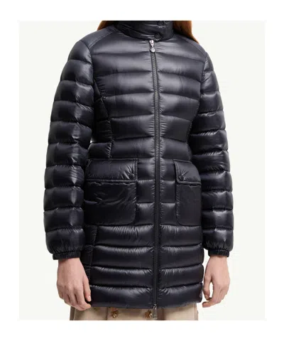 Moncler Navy Blue Nylon Genet Down Jacket In Blue