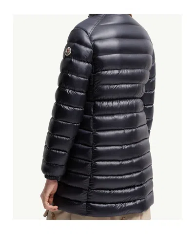 Moncler Navy Blue Nylon Genet Down Jacket In Blue