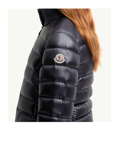 Moncler Navy Blue Nylon Genet Down Jacket In Blue