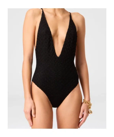 Missoni Cross-back Swimsuit In Black