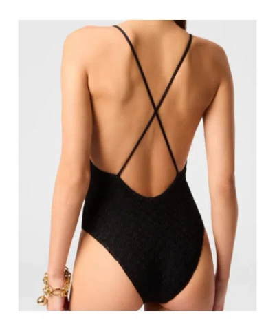 Missoni Cross-back Swimsuit In Black