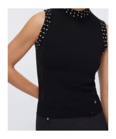 Liu •jo Gilet With Jewel Embroidery In Black