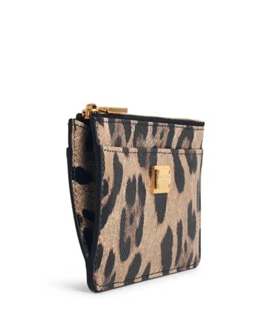 Dolce & Gabbana Leopard-print Plaque Wallet In Multi