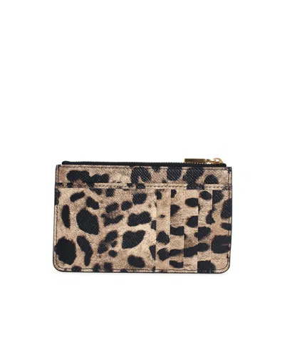 Dolce & Gabbana Leopard-print Plaque Wallet In Multi