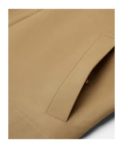 Versace Beige Jacket With Leather Collar And Metallic Medusa Head Detail In Cotton Canvas Man In Brown
