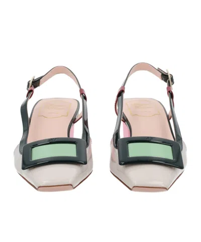 Roger Vivier Belle Vivier Multicolour Patent Leather Slingback In Multi