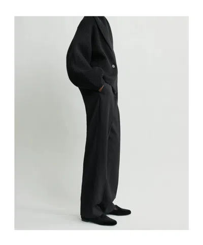 Totême Toteme Wool Knit Scarf-lapel Cardigan With Double-breasted Design In Black